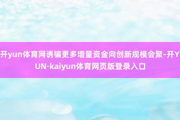 开yun体育网诱骗更多增量资金向创新规模会聚-开YUN·kaiyun体育网页版登录入口